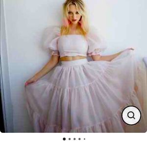 Selkie Candy Floss Puff Skirt Set Pink Size XSmall NWT